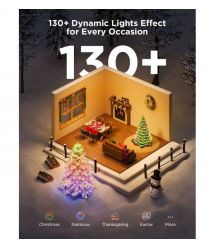 Govee Герлянда Smart LED H80C4 Christmas String Lights 2, RGBWIC, 20м, кабель прозорий