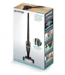 Gorenje Пылесос беспроводный, 132Вт, конт пыль -0,6л, автон. раб. до 55мин, вес-2,9кг, НЕРА, 2насадки, серый