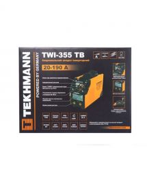 TEKHMANN Зварювальний апарат інверторний TWI-355 TB 140А(190А турбо режим) 5.2-8.2кВт 170-270В 5кг