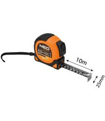 Neo Tools Рулетка Super Black, 10мx25мм, с фиксатором сматывания, магнит