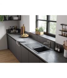Hansgrohe Набор для кухни, гранитная мойка S520-F480 + смес. Focus M41, дозатор A41, черный графит-черный матовый