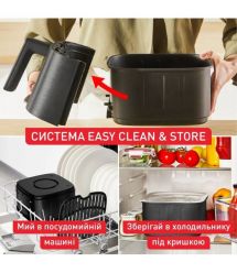 Tefal Мультипечь Easy Fry Silence, 1670Вт, чаша-5л, сенсорное управл., пластик, черный