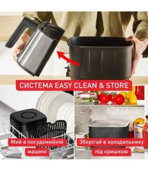 Tefal Мультипечь Easy Fry Silence, 1670Вт, чаша-5л, сенсорное управл., пластик, нерж. сталь, черный