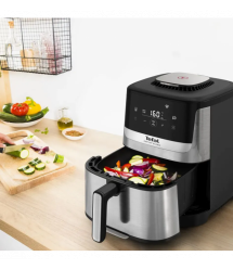 Tefal Мультипечь Easy Fry Silence, 1670Вт, чаша-5л, сенсорное управл., пластик, нерж. сталь, черный