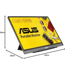 ASUS Монитор портативный 15.6" ZenScreen MB16ACE USB-C, IPS, Case