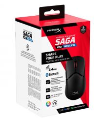 HyperX Мишь Pulsefire SAGA PRO, RGB, USB-A/WL/BT, черный