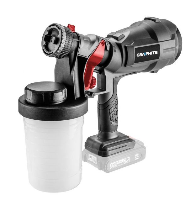 Graphite Краскораспылитель аккумуляторный Energy+ 18В 700мл·мин бачок 900мл 1.45кг без АКБ и ЗП