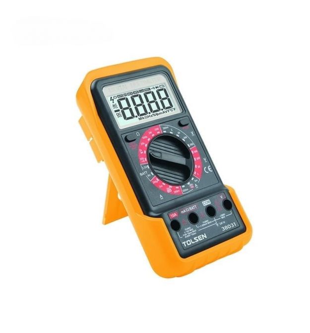Tolsen Мультиметр цифровой, 0-300В, ЖК-дисплей с подсветкой