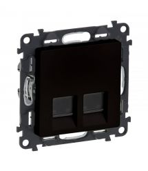 Legrand Розетка двойная RJ45 кат. 5e UTP Valena Life, с накладками, матовый черный