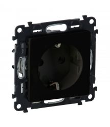 Legrand Розетка 2К+З Schuko Valena Life, 16А, 250V, автоматические клеммы, матовый черный