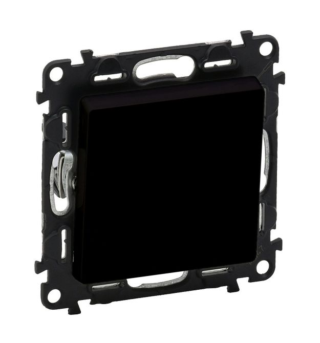 Legrand Переключатель Valena Life, 10AX, 250V, автоматические клеммы, матовый черный