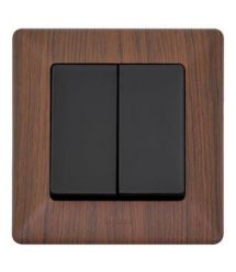 Legrand Выключатель 2-х клавишный Valena Life, 10AX, 250V, автоматические клеммы, матовый черный