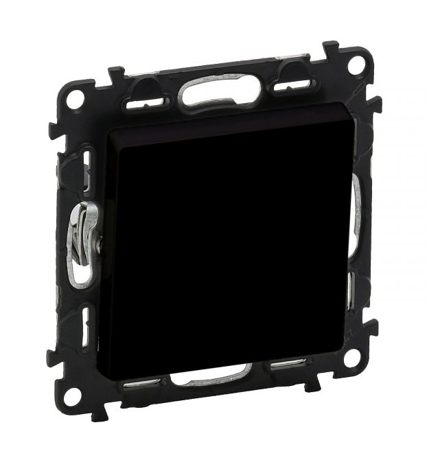 Legrand Выключатель 1-клавишный Valena Life, 10AX, 250V, автоматические клеммы, матовый черный