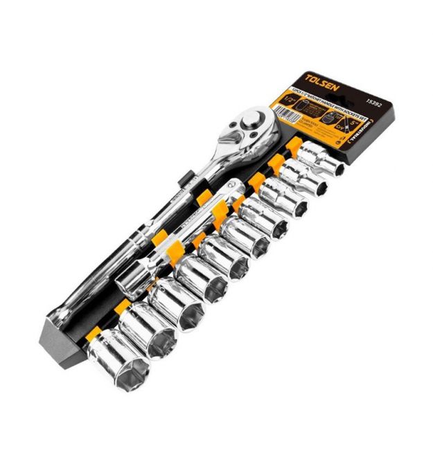Tolsen Набор инструментов, набор торцевых головок 1/2", 12шт, CrV
