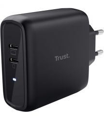 Trust Зарядное устройство сетевое Maxo 65Вт, 2xUSB-C PD, чорный