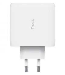Trust Зарядное устройство сетевое Maxo 65Вт, 2xUSB-C PD, белый