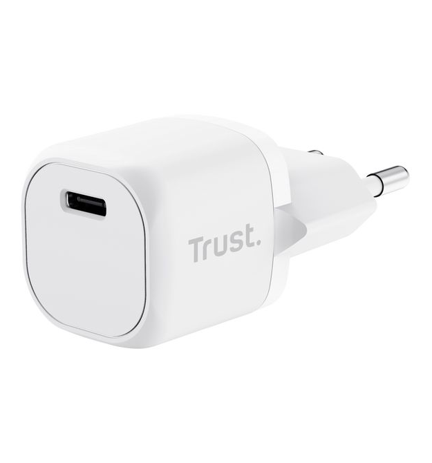 Trust Зарядное устройство сетевое Maxo 20Вт, USB-C PD, белый