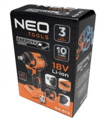 Neo Tools Гайковерт ударный Energy+ 18В бесщеточный 2500об·мин 350Нм 1/2" 3 скорости 1.1кг без АКБ и ЗП