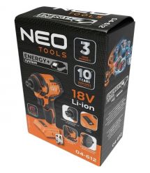 Neo Tools Гайковерт ударный Energy+ 18В бесщеточный 3600об·мин 300Нм 1/4" 4 скорости 0.85кг без АКБ и ЗП