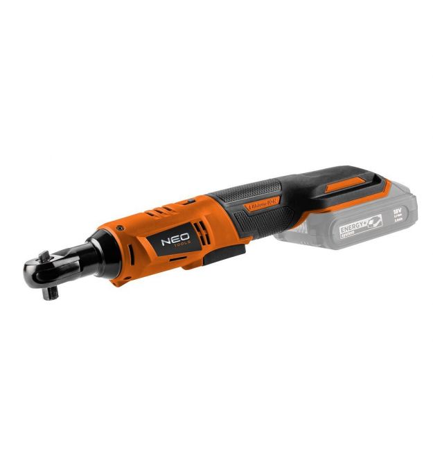 Neo Tools Трещотка аккумуляторная Energy+ 18В 250об·мин 60Нм 3/8" адаптер 1/2" 0.89кг без АКБ и ЗП