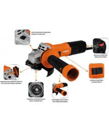 Neo Tools Шлифмашина угловая Neo Tools 125мм 1000Вт 12000об·мин 2.0кг