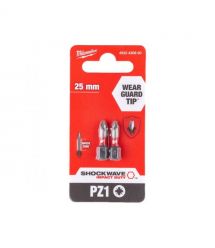 Milwaukee Биты Shockwave, набор 2шт, PZ1х25мм