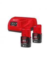 Milwaukee Набор аккумулятора и зарядного устройства NRG-302 12В 2х3Ач Redlithium M12, ЗП С12C