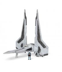 Star Wars Игровая коллекционная фигурка Medium Vehicle Транспорт и фигурка Kom'rk-Class Mandalorian Starfighter 12.5см