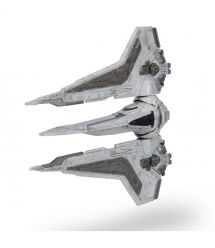 Star Wars Игровая коллекционная фигурка Medium Vehicle Транспорт и фигурка Kom'rk-Class Mandalorian Starfighter 12.5см