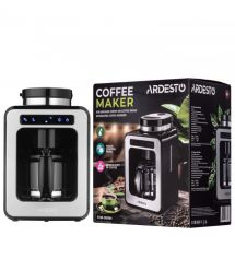 ARDESTO Кофеварка капельная 0.6л, зерно + молотый, дисплей, серебристо-черный