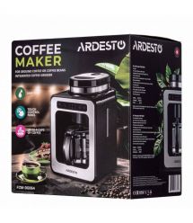 ARDESTO Кофеварка капельная 0.6л, зерно + молотый, дисплей, серебристо-черный