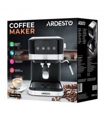 ARDESTO Кофеварка рожковая Steel Collection 1.5л, молотый, ручной капучинатор, сенсорное управление, черно-серебристый