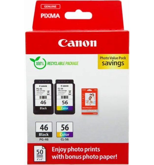 Canon Комплект No.46: Картридж Canon PG-46Bk/CL-56 кольор. Value Pack