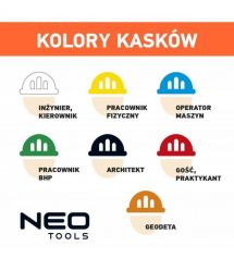 Neo Tools Каска защитная, пластик ABS, пряжка для регулировки, белый