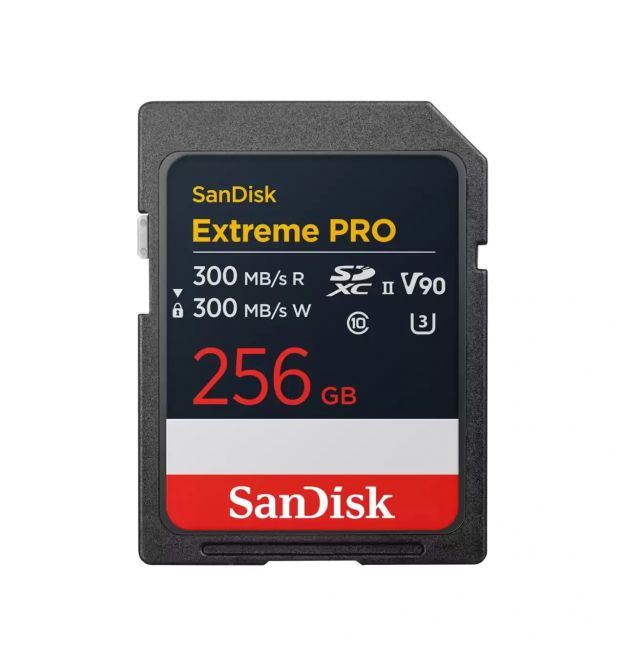 SanDisk Карта памяти SD 256GB C10 UHS-II U3 R300/W300MB/s Extreme Pro V90