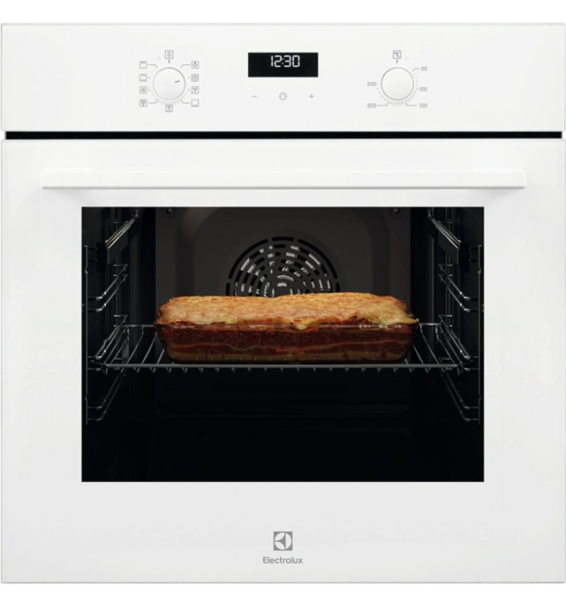 Electrolux Духовой шкаф электрический, 65л, A, дисплей, конвекция, телескопические направляющие, белый