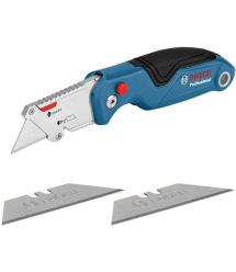 Bosch Нож, набор 2 шт, складной трапециевидное лезвие, корпус пластик, сегментированное лезвие корпус пластик