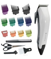 Remington Машинка для стрижки ColourCut, от сети, насадок-11, кейс,ножницы, расческа в компл., сталь, белый