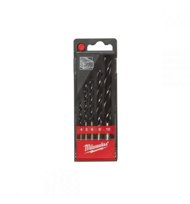 Milwaukee Набор сверл по дереву, 5шт, 4-10мм, кейс