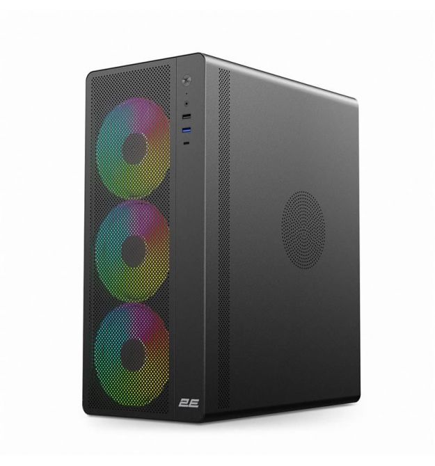 2E Gaming Корпус Credo Plus V510B без БП, 1xUSB3.0, 1х USB 2.0, 1xUSB Type-C, 4x120мм ARGB, VGA 310мм, TG Side P
