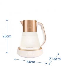 Russell Hobbs Электрочайник Calm, 1.7л, стекло, музыка, подсветка, сенсор, бело-медный