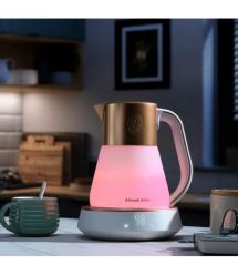 Russell Hobbs Электрочайник Calm, 1.7л, стекло, музыка, подсветка, сенсор, бело-медный