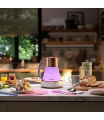 Russell Hobbs Электрочайник Calm, 1.7л, стекло, музыка, подсветка, сенсор, бело-медный