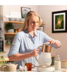 Russell Hobbs Электрочайник Calm, 1.7л, стекло, музыка, подсветка, сенсор, бело-медный