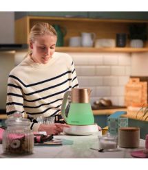 Russell Hobbs Электрочайник Calm, 1.7л, стекло, музыка, подсветка, сенсор, бело-медный