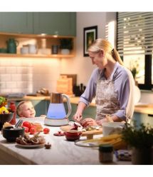 Russell Hobbs Электрочайник Calm, 1.7л, стекло, музыка, подсветка, сенсор, бело-медный