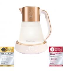 Russell Hobbs Электрочайник Calm, 1.7л, стекло, музыка, подсветка, сенсор, бело-медный