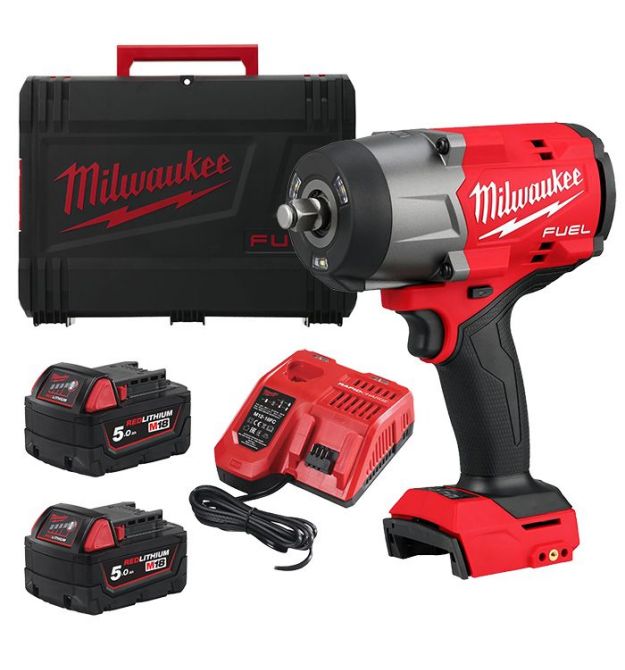 Milwaukee Гайковерт ударный аккумуляторный M18 FHIW2F12-502X 18В АКБ 2х5А·час 0-2000об·мин 2034Нм 1/2" ЗП M12-18FC кейс 3.4кг
