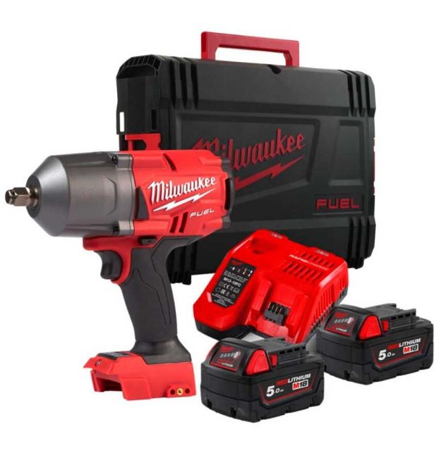 Milwaukee Гайковерт ударный аккумуляторный M18 FMTIW2F12-502X 18В АКБ 2х5А·час 0-2575об·мин 881Нм 1/2" ЗП M12-18FC кейс 6.28кг