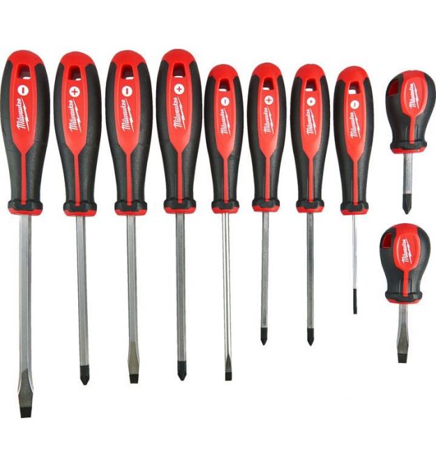 Milwaukee Отвертки набор 10шт, магнитные, PH, PZ, SL
